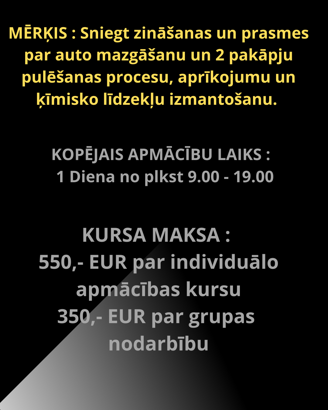 Divu pakāpju pulēšanas kursi